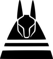 black and white of anubis monster vector