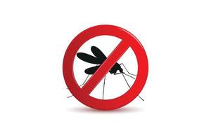 Free vector mosquito warning sign with flat design