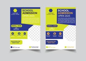 kids school admission flyer school education flyer vector