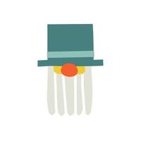 flat leprechaun in a hat and with a beard. leprechauns, patrick's day, lucky man. hand drawn vector illustration.