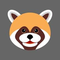 cute cartoon red panda face vector