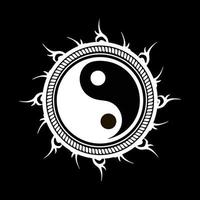 vector graphic of yin yang with decorative elements