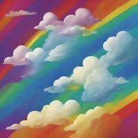 resumen dibujo arco iris y nube, generativo Arte por ai foto