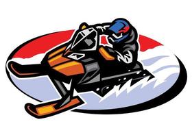 man riding snowmobile vector