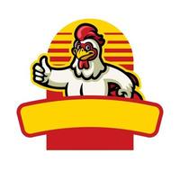 Chicken Mascot thumb up vector