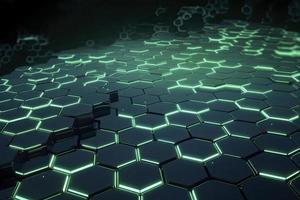 Abstract futuristic surface concept with hexagons. Trendy sci-fi technology background photo