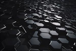 Abstract futuristic surface concept with hexagons. Trendy sci-fi technology background photo