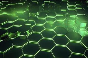 Abstract futuristic surface concept with hexagons. Trendy sci-fi technology background photo