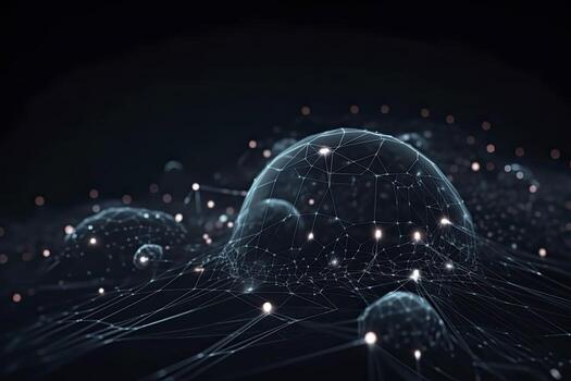 Abstract technology big data background concept. Artificial intelligence tech. Big data and cybersecurity. Transfer and storage of data sets, blockchain, server. Colorful background photo