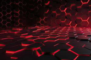 Abstract futuristic surface concept with hexagons. Trendy sci-fi technology background photo