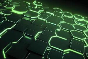 Abstract futuristic surface concept with hexagons. Trendy sci-fi technology background photo