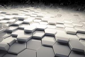 Abstract futuristic surface concept with hexagons. Trendy sci-fi technology background photo