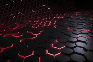 Abstract futuristic surface concept with hexagons. Trendy sci-fi technology background photo