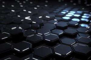 Abstract futuristic surface concept with hexagons. Trendy sci-fi technology background photo