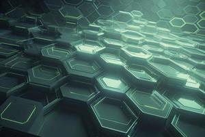 Abstract futuristic surface concept with hexagons. Trendy sci-fi technology background photo