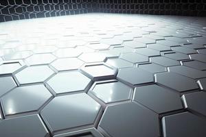 Abstract futuristic surface concept with hexagons. Trendy sci-fi technology background photo