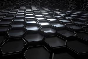 Abstract futuristic surface concept with hexagons. Trendy sci-fi technology background photo