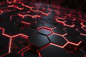 Abstract futuristic surface concept with hexagons. Trendy sci-fi technology background photo