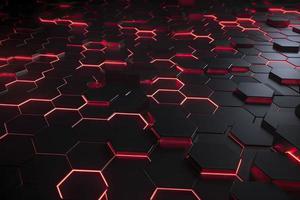 Abstract futuristic surface concept with hexagons. Trendy sci-fi technology background photo