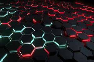 Abstract futuristic surface concept with hexagons. Trendy sci-fi technology background photo