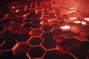 Abstract futuristic surface concept with hexagons. Trendy sci-fi technology background photo