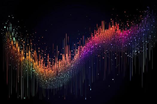 Abstract technology big data background concept. Artificial intelligence tech. Big data and cybersecurity. Transfer and storage of data sets, blockchain, server. Colorful background photo