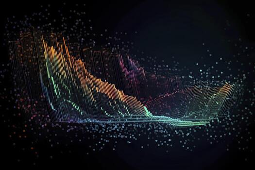 Abstract technology big data background concept. Artificial intelligence tech. Big data and cybersecurity. Transfer and storage of data sets, blockchain, server. Colorful background photo