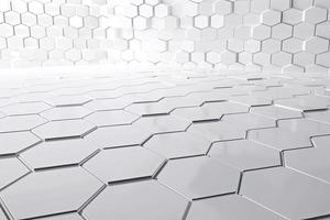 Abstract futuristic surface concept with hexagons. Trendy sci-fi technology background photo