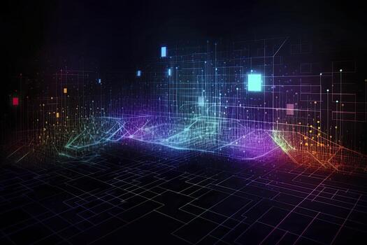 resumen tecnología grande datos antecedentes concepto. artificial inteligencia tecnología grande datos y la seguridad cibernética. transferir y almacenamiento de datos conjuntos, cadena de bloques, servidor. vistoso antecedentes foto
