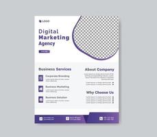 Digital marketing agency flyer template design vector