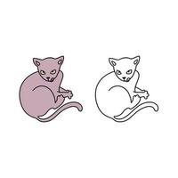 Funny pets on a white background. Different cartoon cats set. Simple modern geometric flat style vector illustration. For decoration of children's rooms, textiles, wallpaper, postcards, etc.