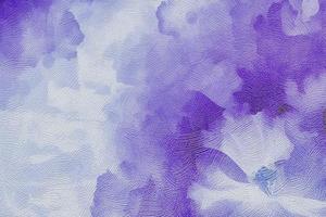 Blurred spots of purple watercolor on a paper textured background. Abstract gentle background with spots. photo