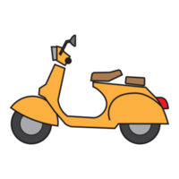 scooter transporte plano diseño, clásico scooters y vistoso estilo png