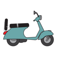 scooter transport plat conception, classique scooters et coloré style png