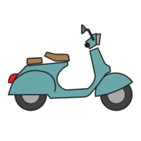 scooter vervoer vlak ontwerp, klassiek scooters en kleurrijk stijl png