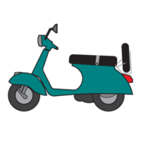 scooter vervoer vlak ontwerp, klassiek scooters en kleurrijk stijl png