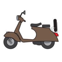 scooter trasporto piatto disegno, classico scooter e colorato stile png