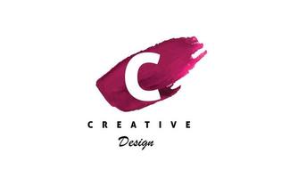 C water color logo artistic, fancy, trendy hand drawn vector design on black background.