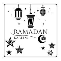 Vector Ramadan kareem element background decorative design black and white style