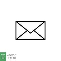 Email envelope icon. Simple outline style. Message, mail, letter, communication concept. Thin line symbol. Vector illustration design on white background. EPS 10.