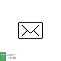 Email envelope icon. Simple outline style. Message, mail, letter, communication concept. Thin line symbol. Vector illustration design on white background. EPS 10.