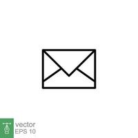 Email envelope icon. Simple outline style. Message, mail, letter, communication concept. Thin line symbol. Vector illustration design on white background. EPS 10.