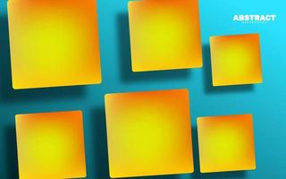 Abstract square with shadow blue and yellow color background vector