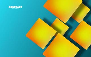 Abstract square with shadow blue and yellow color background vector