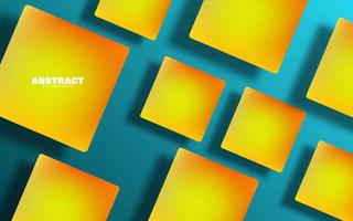 Abstract square with shadow blue and yellow color background vector