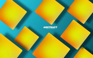 Abstract square with shadow blue and yellow color background vector