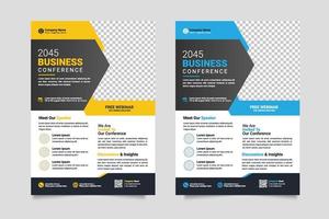 Vector conference flyer business flyer template or business live webinar conference banner
