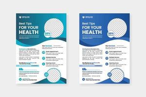 Healthcare Flyer Layout , medical flyer or poster design layout vector