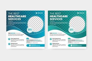 Medical service and medical healthcare social media post banner or post design template vector