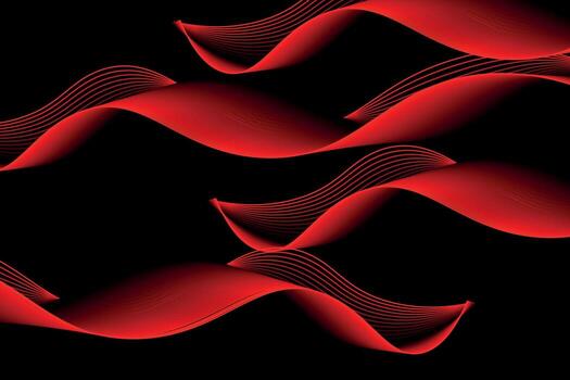 red and black wave abstract background, suitable for landing page and computer desktop background. 3d vector